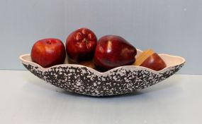 Black and White Bowl with Wood Apples