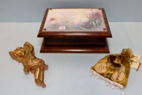 Mother Jewelry Box, Bag of Cross Stitch & Plaster Angel