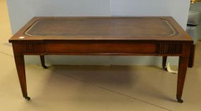 Mahogany Leather Top Coffee Table