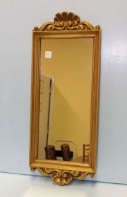 Gold Plastic Shell Carved Mirror