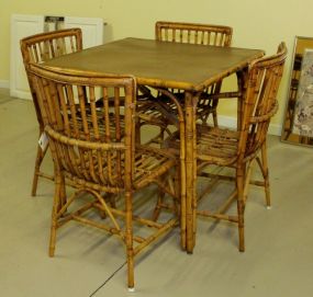 Bamboo Table & Four Chairs