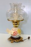Hand Painted Lamp with Clear Shade
