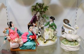 Germany Figural Statue, Doves & Oriental Dolls