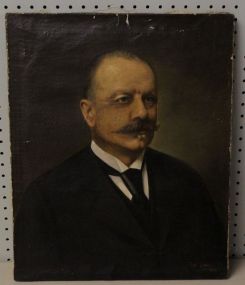 Unframed Oil on Canvas of Man