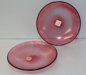Two Cranberry Italy Plates