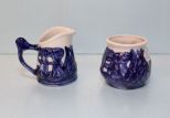 Blue and White Indian Creamer & Sugar