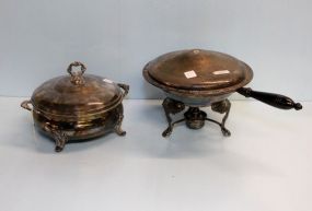 Silverplate Chafing Dish & Silverplate Covered Casserole