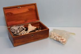 Cedar Jewelry Box with Costume Jewelry