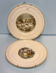 Currier and Ives Plate & Courtship Plate