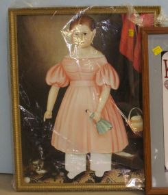 Print on Board of Girl in Gold Frame