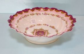 Hand Painted Bowl with Gold Trim