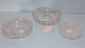 Three Cut Glass Bowls