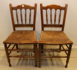 Two Cherry Rush Seat Chairs