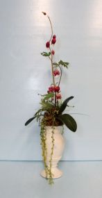 Resin White Vase with Flowers