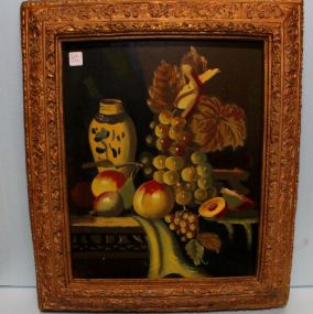 Fruit Oil on Board in Heavy Gold Resin Frame