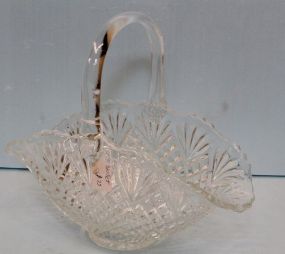 Clear Glass Feather Basket