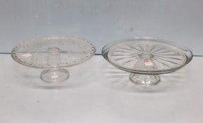 Two Clear Cake Plates