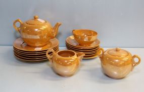 Seventeen Piece Lusterware Tea Set