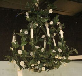 Metal Chandelier with Flowers