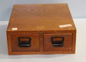 Two Drawer Oak Globe Wernicke Card Box