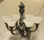 Silver Metal Six Arm Chandelier 