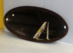 Oval Beveled Mirror in Mahogany Frame