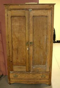 Stripped Oak Double Door Armoire 