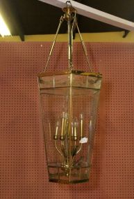 Brass and Glass Chandelier 