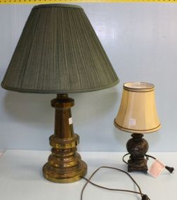 Small Resin Lamp and Brass Lamp