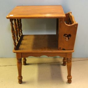 Maple Table with Magazine Rack End