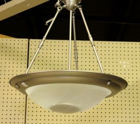 Hanging Silver and Frosted Glass Light Fixture