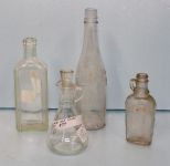 Three Old Bottles & Cruet 