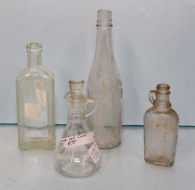 Three Old Bottles & Cruet 