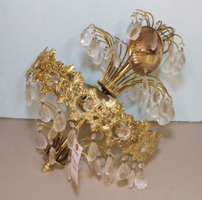 Brass Chandelier with Prisms