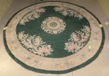 Round Green Chinese Rug