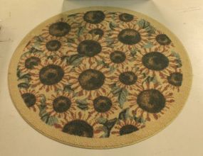 Flowered Round Rug