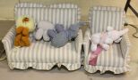 Upholstered Doll Sofa and Chair