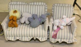 Upholstered Doll Sofa and Chair