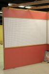 Red and White Eight Foot Pegboard Wall