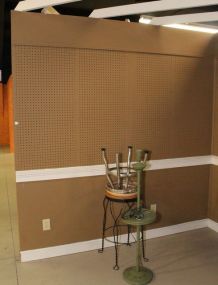 Brown Half Pegboard Eight Foot Wall