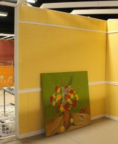 Yellow Eight Foot Pegboard Wall