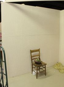 Off White Eight Foot Pegboard Wall