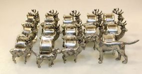 Fourteen Silverplate Figural Napkin Rings