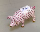 Pink Herend Fishnet Pig