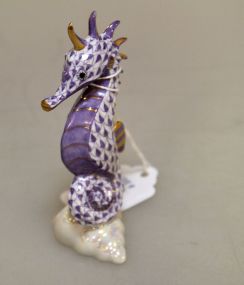 Herend Purple Fishnet Seahorse 