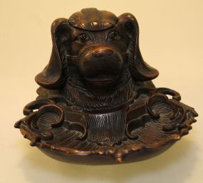 Rare 19th Century Carved Black Forest Inkwell 