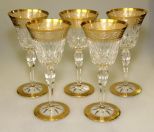 Set of Five Signed Saint-Louis Water Goblet