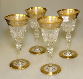 Set of Four Signed Saint-Louis Water Goblets