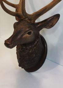 Terra Cotta Deer head with 9 points and glass eyes