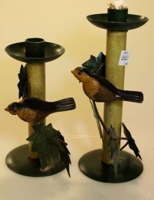 Two Bird Tin Candle Holders